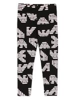 Emporio Armani Kids legging à motif monogrammé - Noir - thumbnail