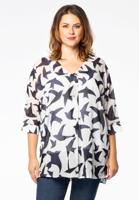 Yoek Tunic buttoned BIRDS | Wit | Maat 38/40