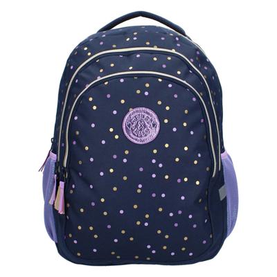 Milky Kiss rugzak dotted delight paars/gouden stippen, 3-vaks