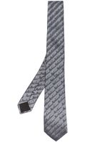 Moschino silk embroidered-logo tie - Gris - thumbnail