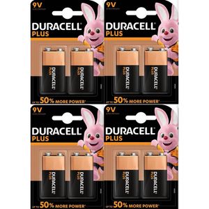 Duracell Plus Power 9V Alkaline Batterij - 8 Stuk (8 Blisters a 1 st)
