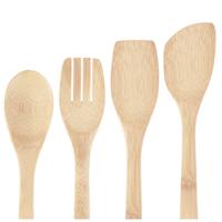 Keukengerei spatels/lepels set - 30 cm - hout - 4-delig - roerlepels