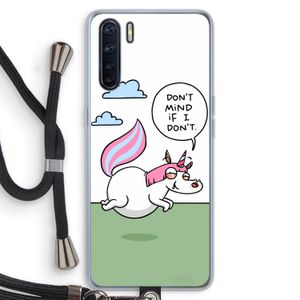 Unicorn: Oppo A91 Transparant Hoesje met koord