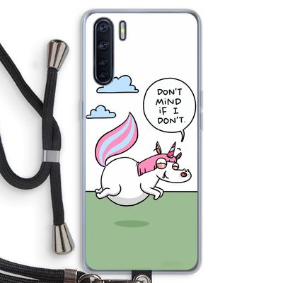 Unicorn: Oppo A91 Transparant Hoesje met koord