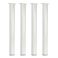 Witte stalen meubelpoot rond Ø 7,6 cm en hoogte 72 cm - Set van 4 stuks Witte stalen meubelpoot rond Ø 7,6 cm en hoogte 72 cm - Set van 4 stuks