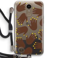 Hands dark: LG K10 (2017) Transparant Hoesje met koord