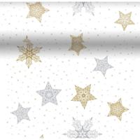 Duni 3-in-1 snowstars white 40x480cm