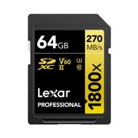 Lexar SD Pro Gold Series UHS-II 1800X 64GB V60 - 2pack Lexar SD Pro Gold Series UHS-II 1800X 64GB V60 - 2pack