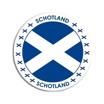 Vlag van Schotland stickers - rond - D14,8 cm - in vlag kleuren - Landen thema