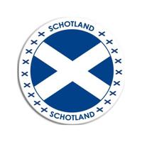 Vlag van Schotland stickers - rond - D14,8 cm - in vlag kleuren - Landen thema