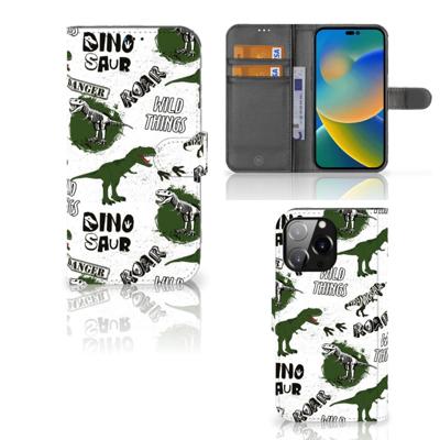 Telefoonhoesje | Met pasjeshouder | voor iPhone 14 Pro Max Dinosaurus