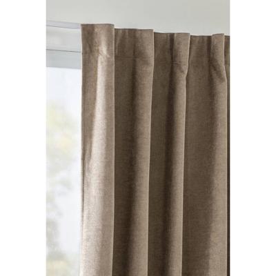 1+1 Gratis Leen Bakker - Gordijn Fabian - 135x280 Cm (1 Stuk) - Polyester - Bruin