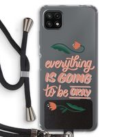 Optimistic flower girl: Samsung Galaxy A22 5G Transparant Hoesje met koord