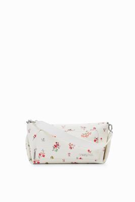 Schoudertas textuur bloemen M - WHITE - U