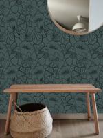 Behang Wild Flowers Rol Green