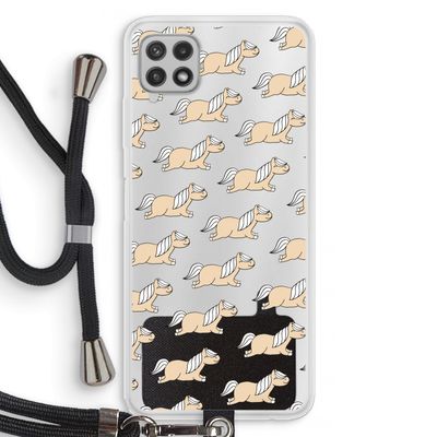 Ponys: Samsung Galaxy A22 4G Transparant Hoesje met koord