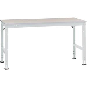 Manuflex AU6084.7035 Werk aanschuiftafel universele standaard met staalbeslag schijf, bxdxh = 1750 x 800 x 760-870 mm Grijs-wit (RAL 7035)