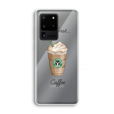 But first coffee: Samsung Galaxy S20 Ultra Transparant Hoesje