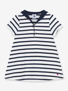 Katoenen jurk met korte mouwen PETIT BATEAU wit