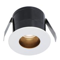 Olivia Mini LED Inbouwspot - 12 Volt 3 Watt 150 lumen - 2700K warm wit - Dimbaar - Verzonken - Plat 36mm - IP44 waterdicht - Wit