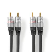 Nedis Stereo-Audiokabel | 2x RCA Male | 2x RCA Male | 1.5 m | 1 stuks - CAGC24200AT15 CAGC24200AT15