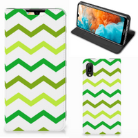 Huawei Y6 2019 Hoesje met Magneet Zigzag Groen - thumbnail