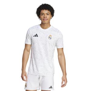 adidas Real Madrid Pre-Match Trainingsshirt 2024-2025 Wit Grijs