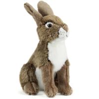 Living Nature - Pluche konijn/haas - bruin - 30 cm - knuffel - zittend - speelgoed