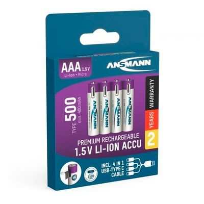 Ansmann Micro AAA 500 Typ USB-C 4-Pack (400mAh)