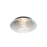 QAZQA Klassieke plafondlamp zwart met smoke glas 35 cm IP44 - Nohmi