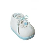 Geld spaarpot babyschoen blauw - thumbnail