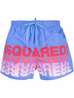 DSQUARED2 short de bain à logo imprimé - Bleu