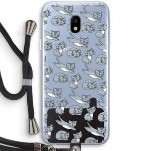 Poezen: Samsung Galaxy J3 (2017) Transparant Hoesje met koord