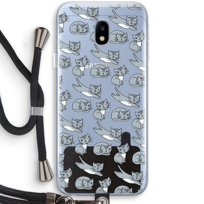 Poezen: Samsung Galaxy J3 (2017) Transparant Hoesje met koord