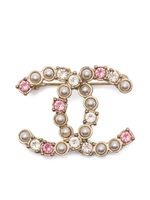 CHANEL Pre-Owned broche CC à fausses perles en cristal (années 2000) - Or - thumbnail