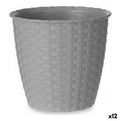 Bloempot Stefanplast Grijs Plastic 14 x 13 x 14 cm (12 Stuks)