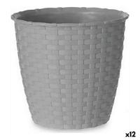 Bloempot Stefanplast Grijs Plastic 14 x 13 x 14 cm (12 Stuks)