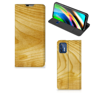 Motorola Moto G9 Plus Book Wallet Case Licht Hout