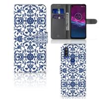 Motorola One Action Hoesje Flower Blue