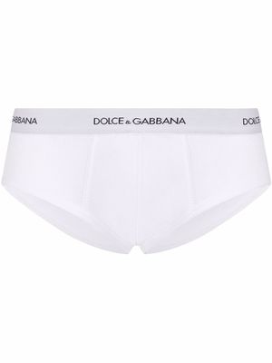 Dolce & Gabbana slip à taille logo - Blanc