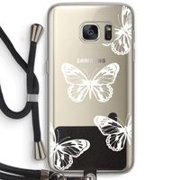 White butterfly: Samsung Galaxy S7 Transparant Hoesje met koord