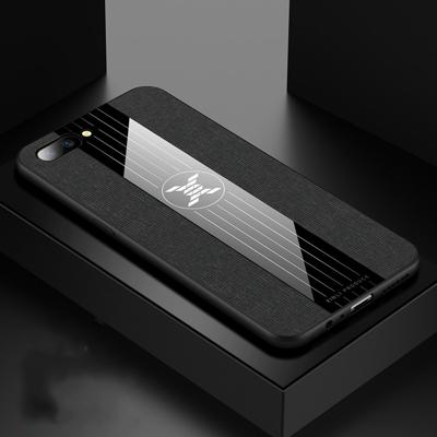 Voor OPPO R11 XINLI stiksels doek Textue schokbestendig TPU beschermhoes (zwart)