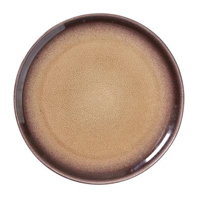 Ontbijtbord Olivia - bordeaux rood/beige - ø22x2 cm