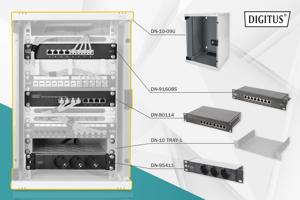 Digitus DN-10-SET-2 10inch-patchkast 9 HE Grijs-wit (RAL 7035)