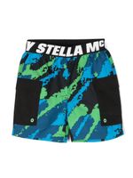 Stella McCartney Kids short de bain à imprimé abstrait - Noir