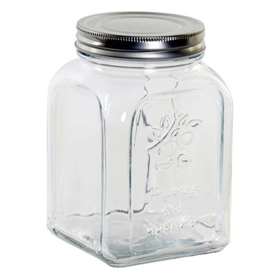 Voorraadpot/bewaarpot 1000 Ml Glas Met Metalen Deksel - Voorraadpot Voorraadpot/bewaarpot 1000 Ml Glas Met Metalen Deksel - Voorraadpot