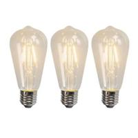 LUEDD Set van 3 E27 LED filament lamp ST64 4W 320 lm 2700K