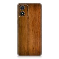 Motorola Moto E13 | Bumper Hoesje | Donker Hout