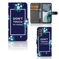 Motorola Moto G62 5G Portemonnee Hoesje Flowers Blue DTMP - thumbnail