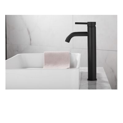 Wastafelkraan SaniClear Plus | Opbouw | Mengkraan | Hoog model | 1-hendel | Rond | Mat zwart